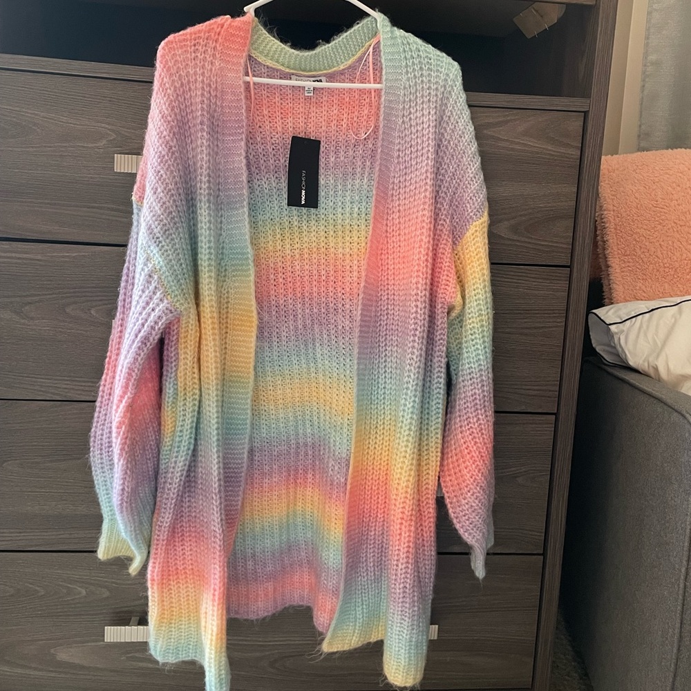 Fashion nova rainbow cardigan